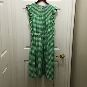 Draper James Emerald and Ivory Woven Dress